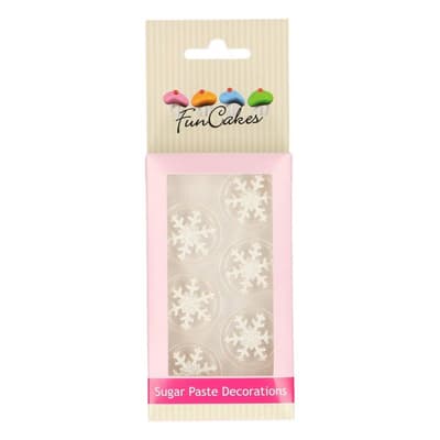 FunCakes Sugar Paste Decorations Ice Crystal Silver Set/6