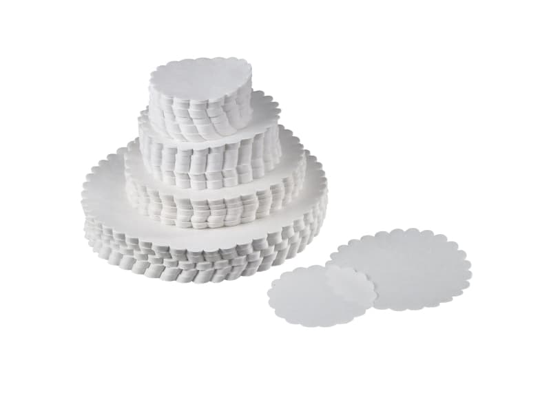Fadpapir præget 14cm rund 500stk/pak - (500 stk.)