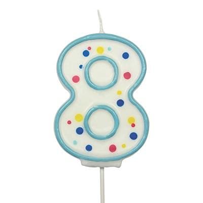 Candles - Blue Numeral 8 (64MM / 2.5")