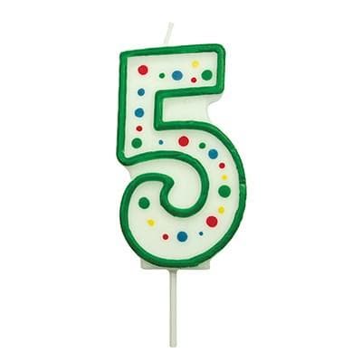 Candles - Green Numeral 5 (38MM / 1.5")