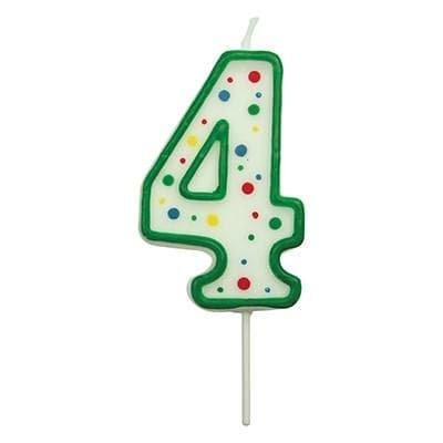 Candles - Green Numeral 4 (38MM / 1.5")