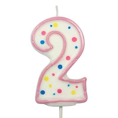 Candles - Pink Numeral 2 (64MM / 2.5")