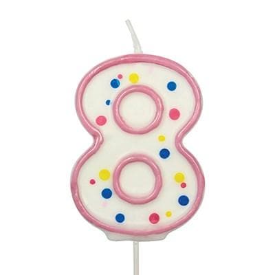 Candles - Pink Numeral 8 (64MM / 2.5")