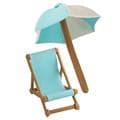 Handcrafted Sugar Toppers - Blue Umbrella & Deck Chair (63 x 56mm / 2.5 x 2.25”)