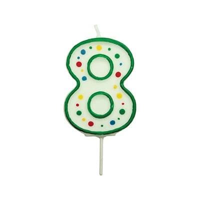 Candles - Green Numeral 8 (38MM / 1.5")