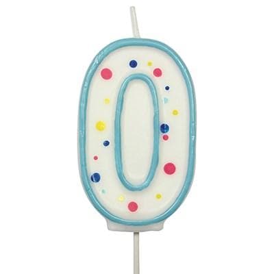 Candles - Blue Numeral 0 (64MM / 2.5")