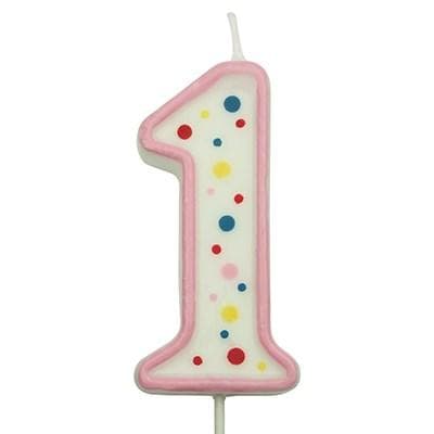 Candles - Pink Numeral 1 (64MM / 2.5")