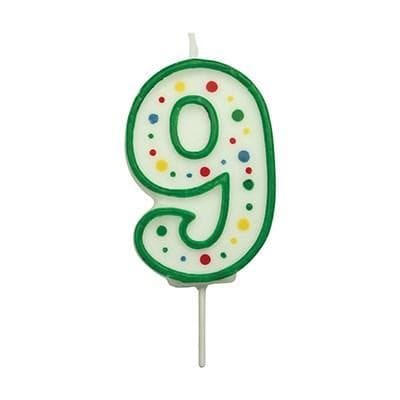 Candles - Green Numeral 9 (38MM / 1.5")