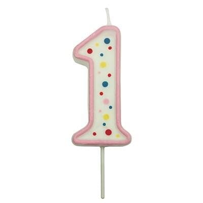 Candles - Pink Numeral 1 (38MM / 1.5")