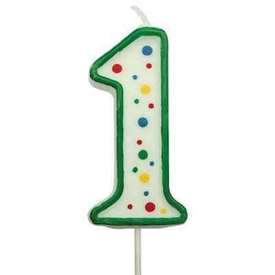Candles - Green Numeral 1 (64MM / 2.5")