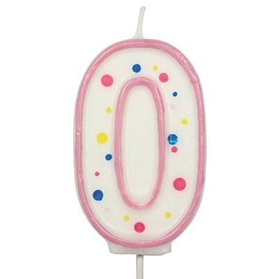 Candles - Pink Numeral 0 (64MM / 2.5")