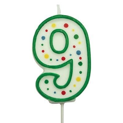 Candles - Green Numeral 9 (64MM / 2.5")