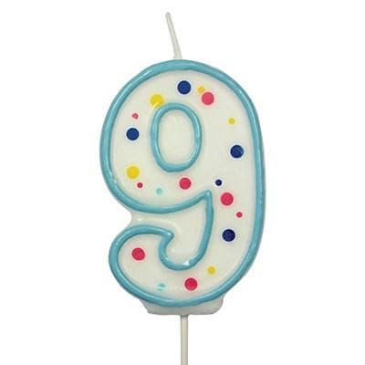 Candles - Blue Numeral 9 (64MM / 2.5")