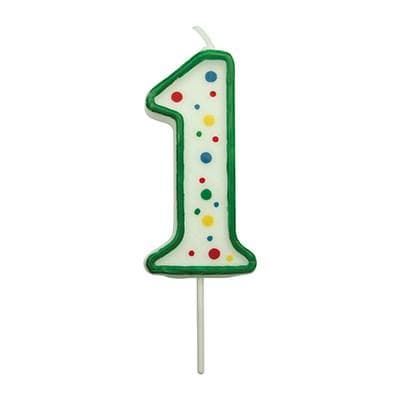 Candles - Green Numeral 1 (38MM / 1.5")