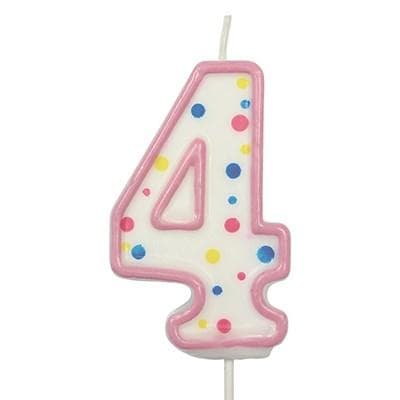Candles - Pink Numeral 4 (64MM / 2.5")
