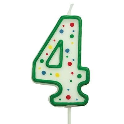 Candles - Green Numeral 4 (64MM / 2.5")