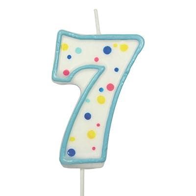 Candles - Blue Numeral 7 (64MM / 2.5")