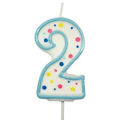 Candles - Blue Numeral 2 (64MM / 2.5")
