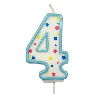 Candles - Blue Numeral 4 (64MM / 2.5")