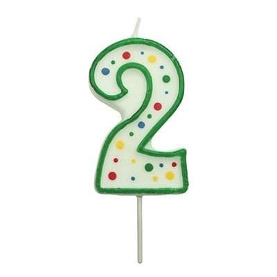 Candles - Green Numeral 2 (38MM / 1.5")