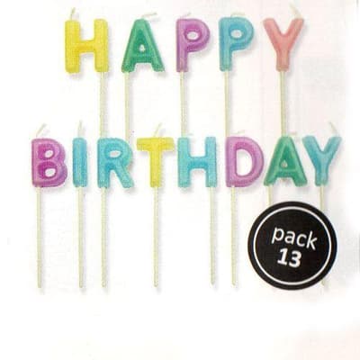 Candles - Happy Birthday Pastel Set of 13 (24mm / 0.9”)