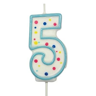 Candles - Blue Numeral 5 (64MM / 2.5")