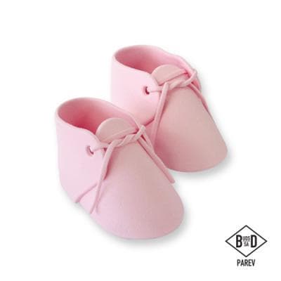 Handcrafted Sugar Toppers - Pink Baby Bootee Pk/2 (96 x 52mm / 3.77 x 2.04”)