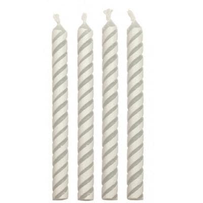 Candles - White Medium Striped Pk/24 (59mm / 2.3”)