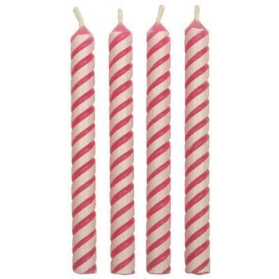 Candles - Pink Medium Striped Pk/24 (48mm / 1.9”)