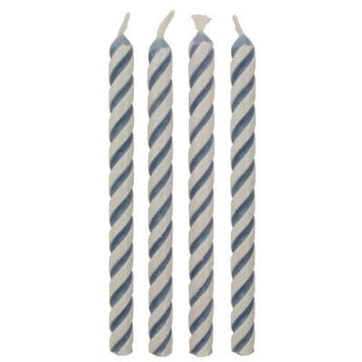 Candles - Blue Medium Striped Pk/24 (59mm / 2.3”)