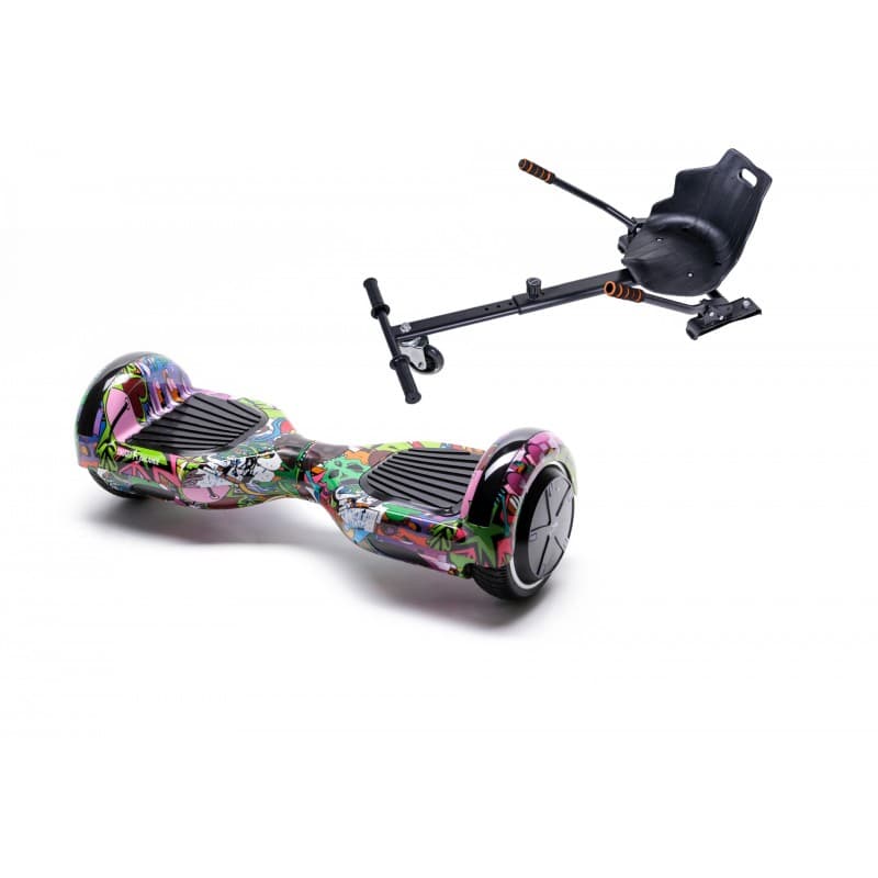 Package Smart Balance™ Hoverboard 6.5 inch, Regular Multicolor + Hoverseat, Motor 700 Wat, LED