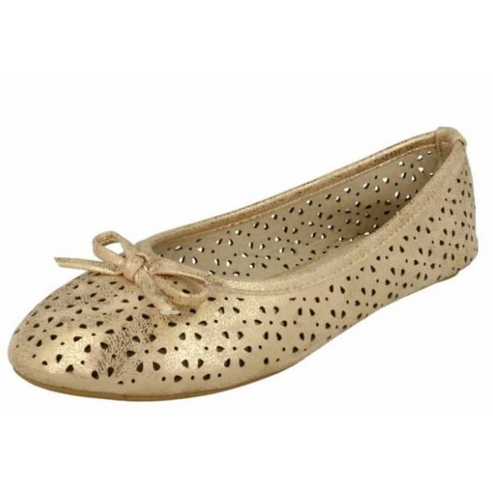 Spot On Childrens Girls Bow Cut Out Ballerina Flats