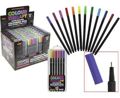 Colour Therapy 12-Pack Colour Pencils, Paint, Draw, Relax