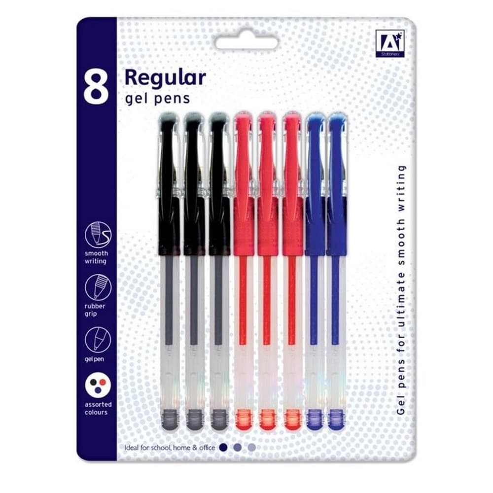 A Star Vanliga gelpennor (paket med 8)