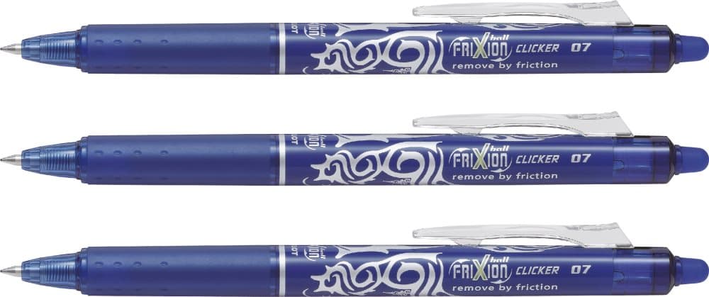 Bläckpenna Frixion Clicker 3-Pack Blå Pilot