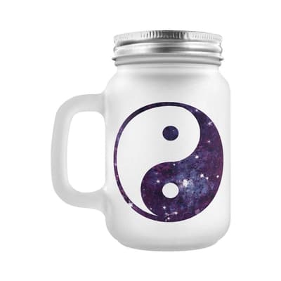Grindstore Yin Yang Galaxy Frosted Mason Jar