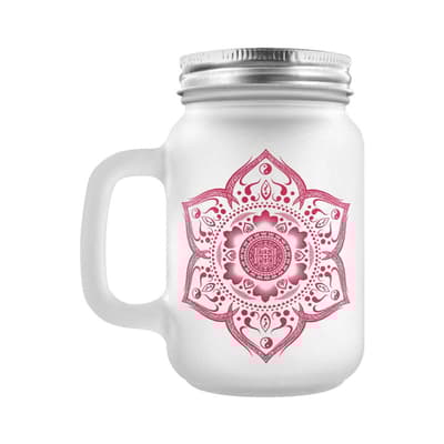 Grindstore Mandala Peace Yin Yang Frosted Mason Jar