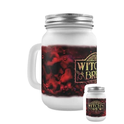 Grindstore Witch`s Brew Frosted Mason Jar Drinking Glass