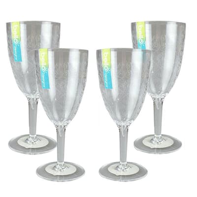 Bello Plastic Etched Wine Goblet