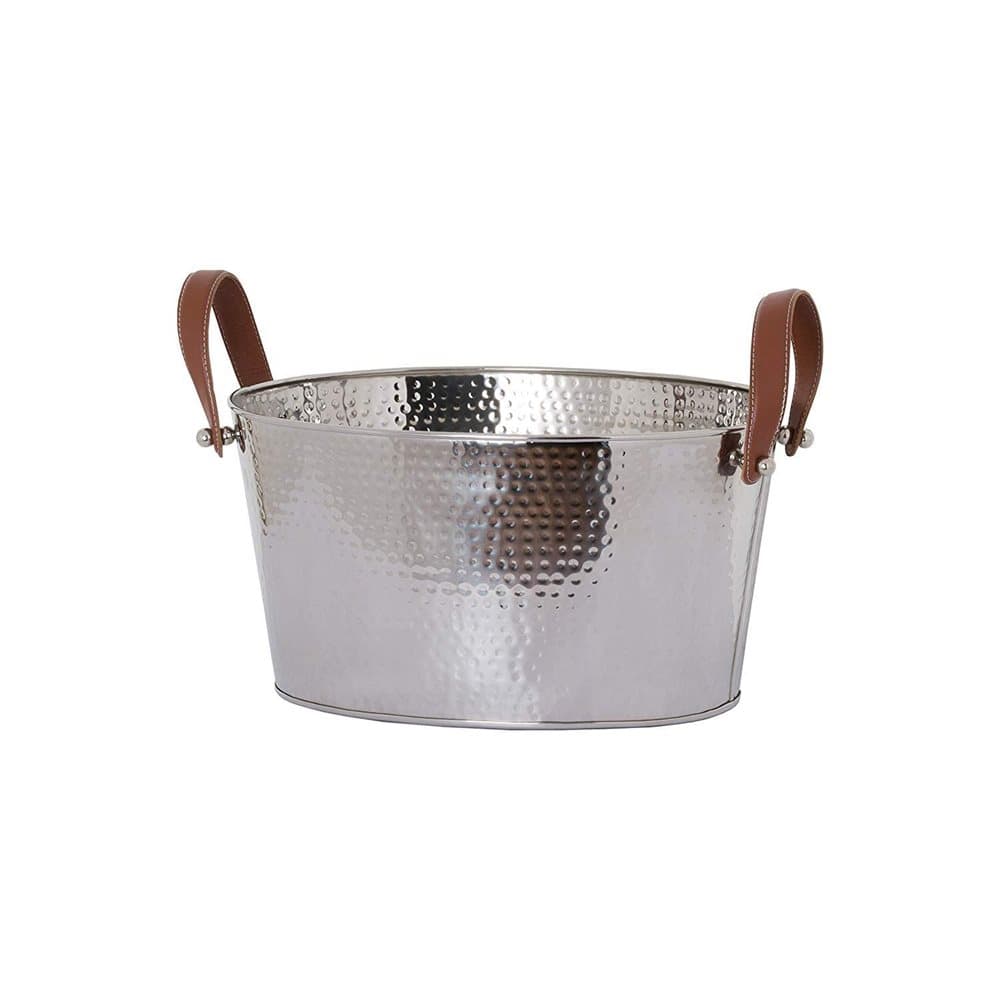 Nickel Champagne Bath With Leather Handles