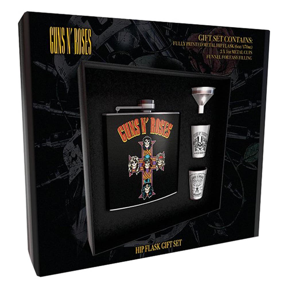 Guns N Roses Official Cross Hip Flask Gift Set