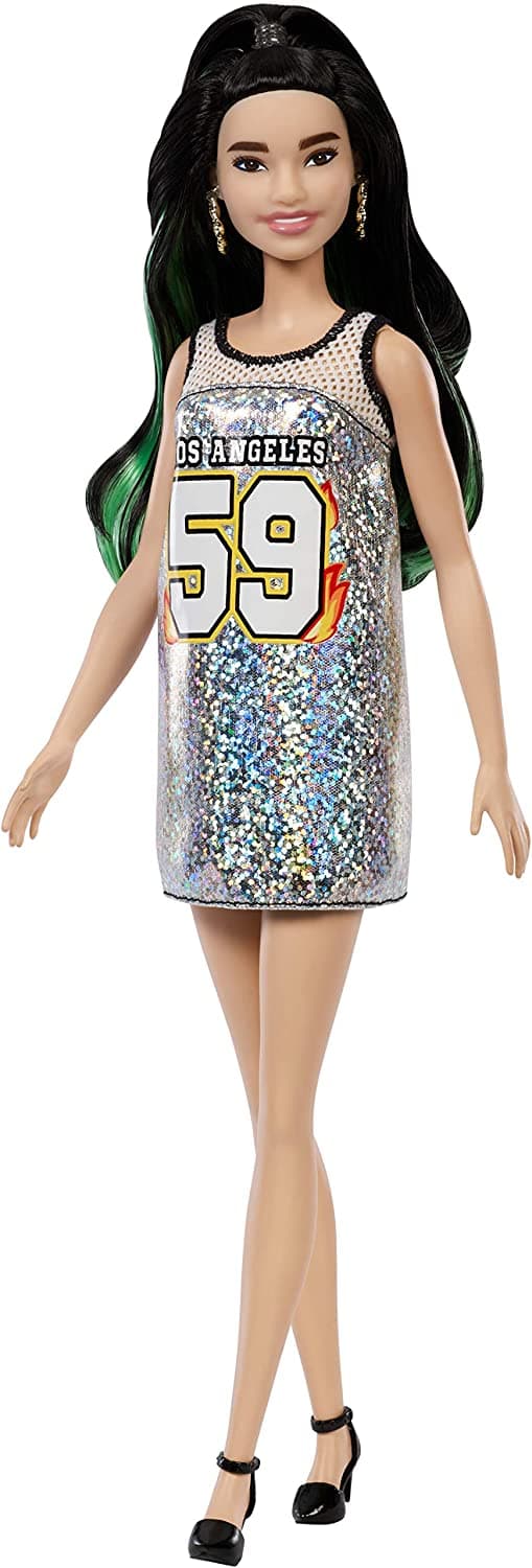 Barbie Fashionistas Doll with Green Streaks in Long Brunette Hair