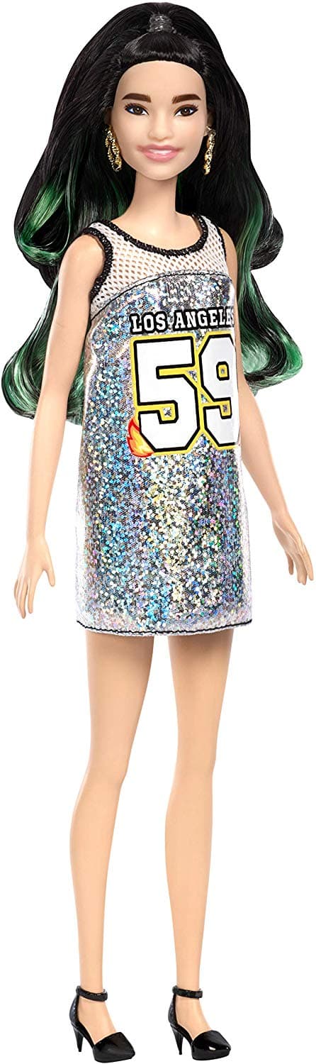 Barbie Fashionistas Doll with Green Streaks in Long Brunette Hair