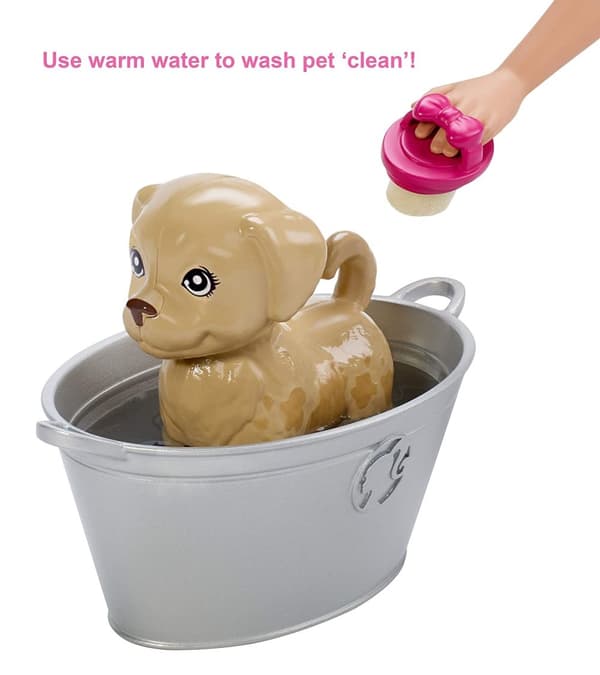 Barbie Play 'N' Wash Pets Doll & Playset