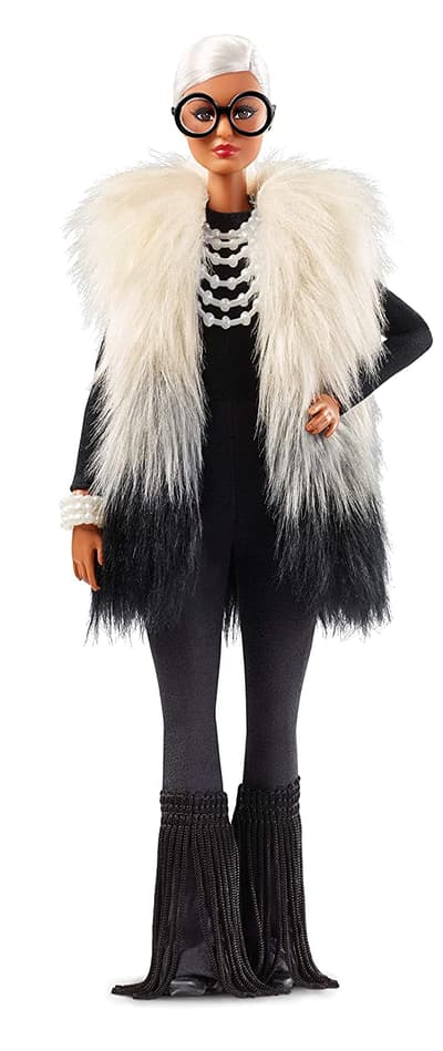 Barbie Styled by Iris Apfel Doll with Multi-Hued Vest, Fringed Bell Bottoms and Accessories