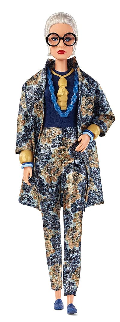 Barbie Styled by Iris Apfel Doll with Floral-Patterned Brocade Suit