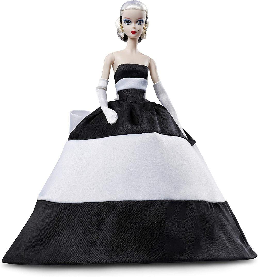 BARBIE BFMC DOLL 2 BLACK AND WHITE SATIN GOLD LABEL