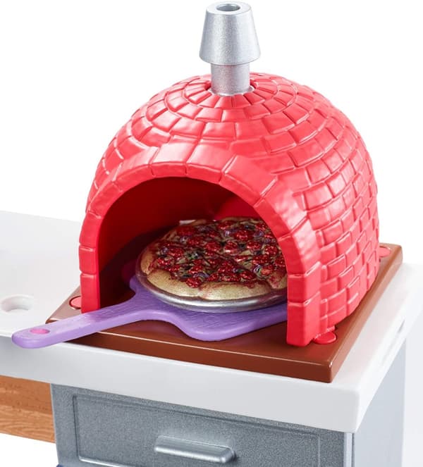 Barbie Outdoor Furniture Set with Brick Pizza Oven