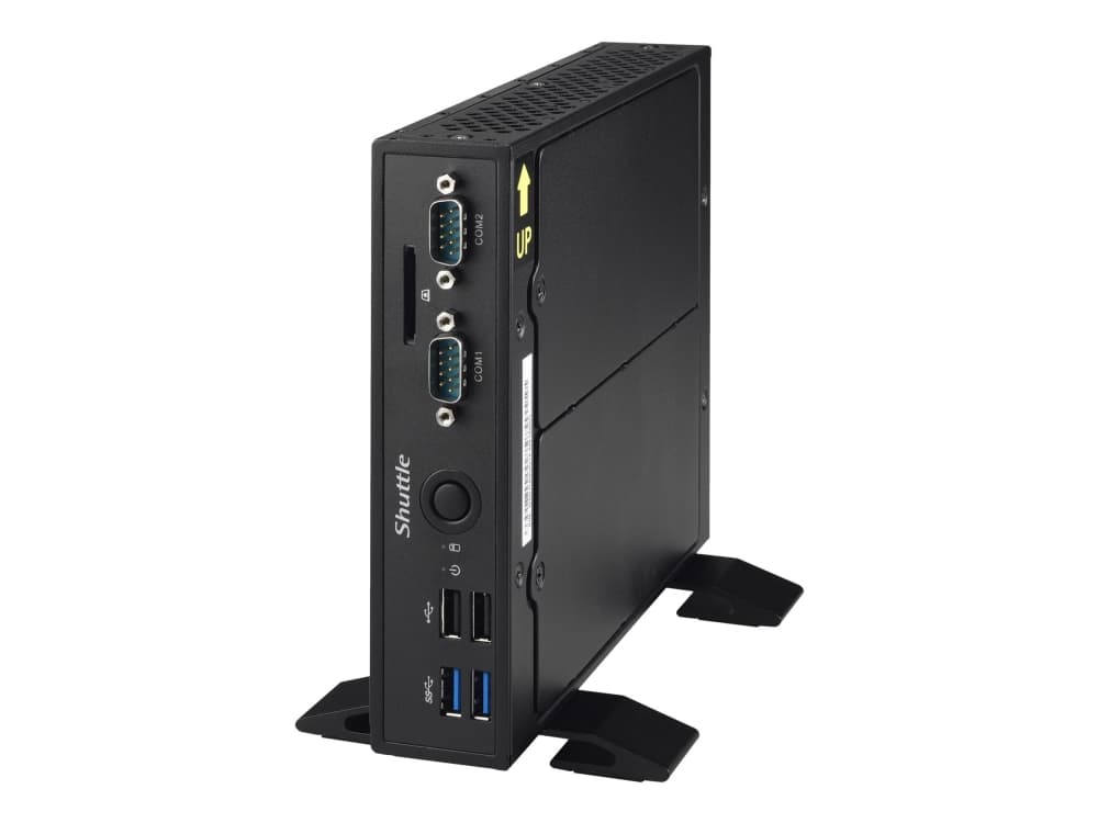 Shuttle XPC slim DS77U - Barebone - Slim-PC - 1 x Celeron 3865U / 1.8 GHz ULV - RAM 0 GB - HD Graphics 610 - GigE - WLAN: 802.11b/g/n