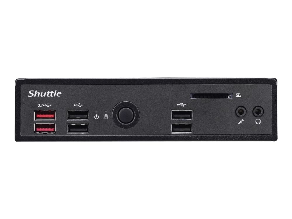 Shuttle XPC slim DS10U7 - Barebone - Slim-PC - 1 x Core i7 8565U / 1.8 GHz ULV - RAM 0 GB - UHD Graphics 620 - GigE - WLAN: Bluetooth 4.0, 802.11b/g/